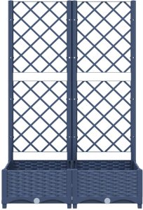 vidaXL Donica ogrodowa z kratką, ciemnoszara, 80x40x121,5 cm, PP 4