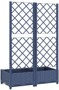 vidaXL Donica ogrodowa z kratką, ciemnoszara, 80x40x121,5 cm, PP 6