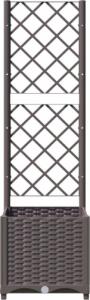 vidaXL Donica ogrodowa z kratką, brązowa, 40x40x136 cm, PP 4