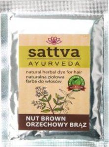 Sattva Sattva, Naturalna ziołowa farba do włosów, orzechowy brąz, 10g - Długi termin ważności! 1