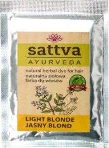 Sattva Sattva, Naturalna ziołowa farba do włosów, jasny blond, 10g - Długi termin ważności! 1