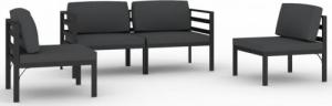 vidaXL 4-cz. zestaw mebli ogrodowych, poduszki, aluminium, antracyt 2