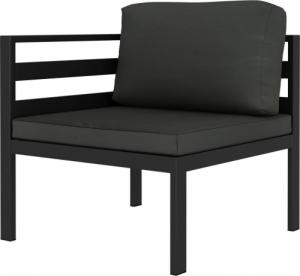 vidaXL 4-cz. zestaw mebli ogrodowych, poduszki, aluminium, antracyt 3