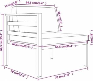 vidaXL 4-cz. zestaw mebli ogrodowych, poduszki, aluminium, antracyt 8