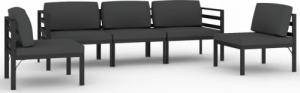 vidaXL 5-cz. zestaw mebli ogrodowych, poduszki, aluminium, antracyt 2