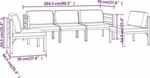 vidaXL 5-cz. zestaw mebli ogrodowych, poduszki, aluminium, antracyt 7