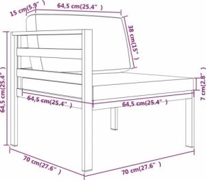 vidaXL 5-cz. zestaw mebli ogrodowych, poduszki, aluminium, antracyt 8