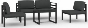 vidaXL 5-cz. zestaw mebli ogrodowych, poduszki, aluminium, antracyt 2