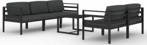 vidaXL 6-cz. zestaw mebli ogrodowych, poduszki, aluminium, antracyt 2