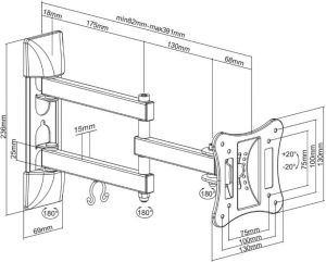 Maclean Uchwyt ścienny MC-719 13'' - 27'' 11