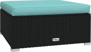vidaXL 7-cz. zestaw wypoczynkowy do ogrodu, poduszki, czarny rattan PE 7