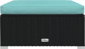 vidaXL 7-cz. zestaw wypoczynkowy do ogrodu, poduszki, czarny rattan PE 8