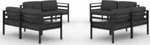 vidaXL 8-cz. zestaw mebli ogrodowych, poduszki, aluminium, antracyt 2