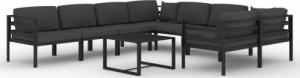 vidaXL 9-cz. zestaw mebli ogrodowych, poduszki, aluminium, antracyt 2