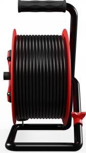 Plastrol Przedłużacz bębnowy PROFESSIONAL LINE; 4x2p+Z; IP44; 16A; H05RR-F; 3x1,5; 25m; czarny (W-97054) 3