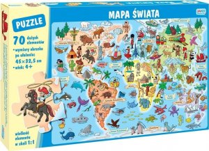 Wydawnictwo Jako Puzzle 70 elementów. Mapa świata 1