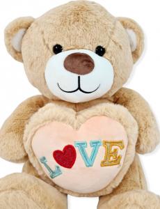 BLUBELL Miś pluszowy z sercem na prezent latte beżowy 2