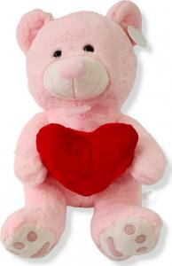 BLUBELL Miś pluszowy Różowy z sercem 50 cm 2