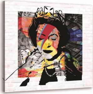 Feeby OBRAZ NA PŁÓTNIE Banksy Królowa Angielska 30x30 1