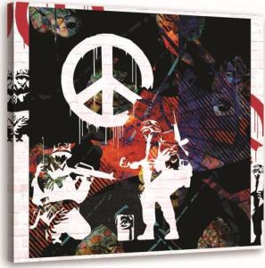 Feeby OBRAZ NA PŁÓTNIE Banksy Street art Peace 50x50 1