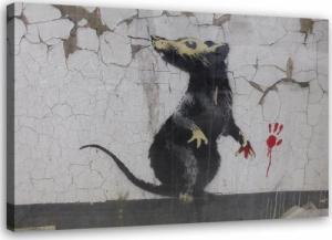 Feeby OBRAZ NA PŁÓTNIE Banksy Street Art Szczur 60x40 1