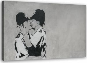 Feeby OBRAZ NA PŁÓTNIE Banksy Kissing Coppers 60x40 1