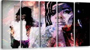 Feeby OBRAZ 5 CZĘŚCI TRYPTYK Amy Winehouse 100x40 1