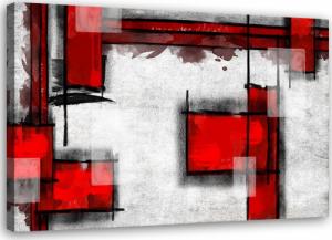 Feeby OBRAZ NA PŁÓTNIE Biało Czerwona Abstrakcja 120x80 1