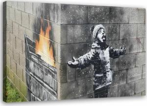 Feeby OBRAZ NA PŁÓTNIE Banksy Mural Chłopiec 60x40 1