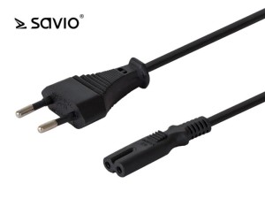 Kabel zasilający Savio SAVIO CL-100 Kabel zasilający płaski ósemka 2pin, 1,8m - SAVIO CL-100 - SAVIO CL-100 1
