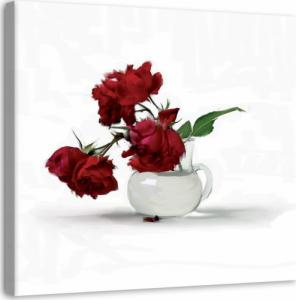 Feeby OBRAZ NA PŁÓTNIE Czerwone róże w wazonie 50x50 1