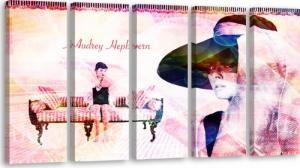 Feeby OBRAZ 5 CZĘŚCI TRYPTYK Audrey Hepburn 100x40 1