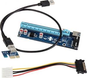 PCI-E 1x auf 16x powered Riser Card Mining/Rendering-Kit - 60cm 1