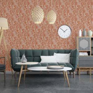 Dutch Wallcoverings DUTCH WALLCOVERINGS Tapeta Mae, pomarańczowo-beżowa 4
