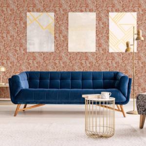 Dutch Wallcoverings DUTCH WALLCOVERINGS Tapeta Mae, pomarańczowo-beżowa 5