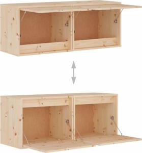 vidaXL vidaXL Szafki ścienne, 2 szt., 45x30x35 cm, lite drewno sosnowe 9