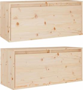 vidaXL vidaXL Szafki ścienne, 2 szt., 80x30x35 cm, lite drewno sosnowe 5