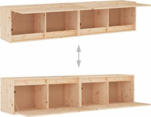 vidaXL vidaXL Szafki ścienne, 2 szt., 80x30x35 cm, lite drewno sosnowe 9