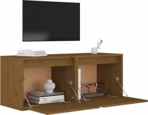 vidaXL vidaXL Szafki ścienne, 2 szt., miodowy brąz, 45x30x35 cm, sosnowe 4