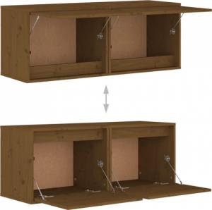 vidaXL vidaXL Szafki ścienne, 2 szt., miodowy brąz, 45x30x35 cm, sosnowe 9