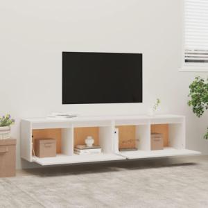 vidaXL vidaXL Szafki ścienne, 2 szt., białe, 80x30x35 cm lite drewno sosnowe 3