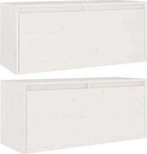 vidaXL vidaXL Szafki ścienne, 2 szt., białe, 80x30x35 cm lite drewno sosnowe 5