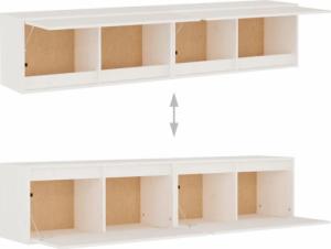 vidaXL vidaXL Szafki ścienne, 2 szt., białe, 80x30x35 cm lite drewno sosnowe 9