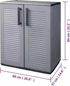 Szafa ogrodowa vidaXL vidaXL Szafka ogrodowa, czarno-szara, 68x37x84 cm, PP 9