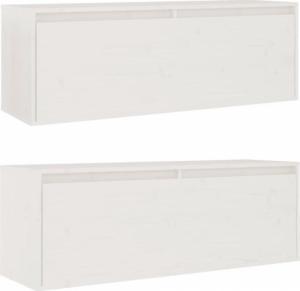 vidaXL vidaXL Szafki ścienne, 2 szt., białe, 100x30x35 cm, drewno sosnowe 9