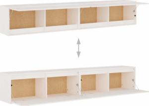 vidaXL vidaXL Szafki ścienne, 2 szt., białe, 100x30x35 cm, drewno sosnowe 10