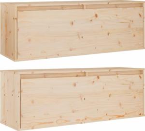 vidaXL vidaXL Szafki ścienne, 2 szt., 100x30x35 cm, lite drewno sosnowe 6