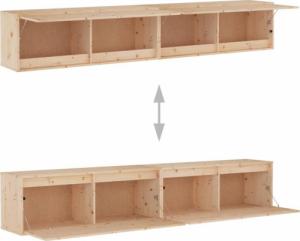 vidaXL vidaXL Szafki ścienne, 2 szt., 100x30x35 cm, lite drewno sosnowe 9