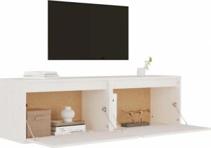 vidaXL vidaXL Szafki ścienne, 2 szt., białe, 60x30x35 cm, lite drewno sosnowe 4