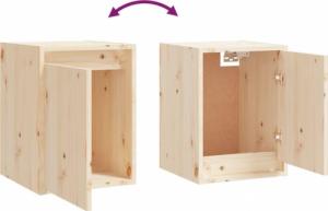 vidaXL vidaXL Szafki ścienne, 2 szt., 30x30x40 cm, lite drewno sosnowe 9